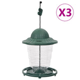 Vidaxl bird feeds 3 pcs 13x13x17 cm dark green