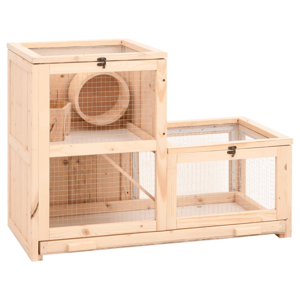 Vidaxl Hamsterkooi 81x40x60 cm Solid Pinewood