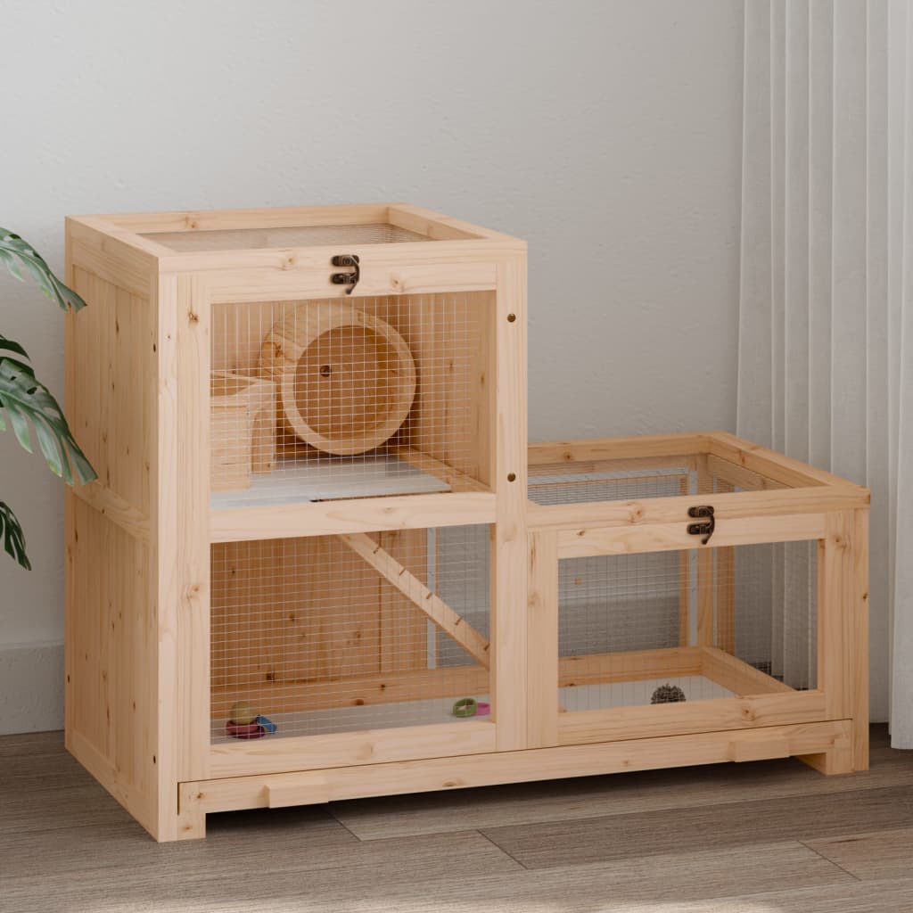 Vidaxl Hamsterkooi 81x40x60 cm Solid Pinewood