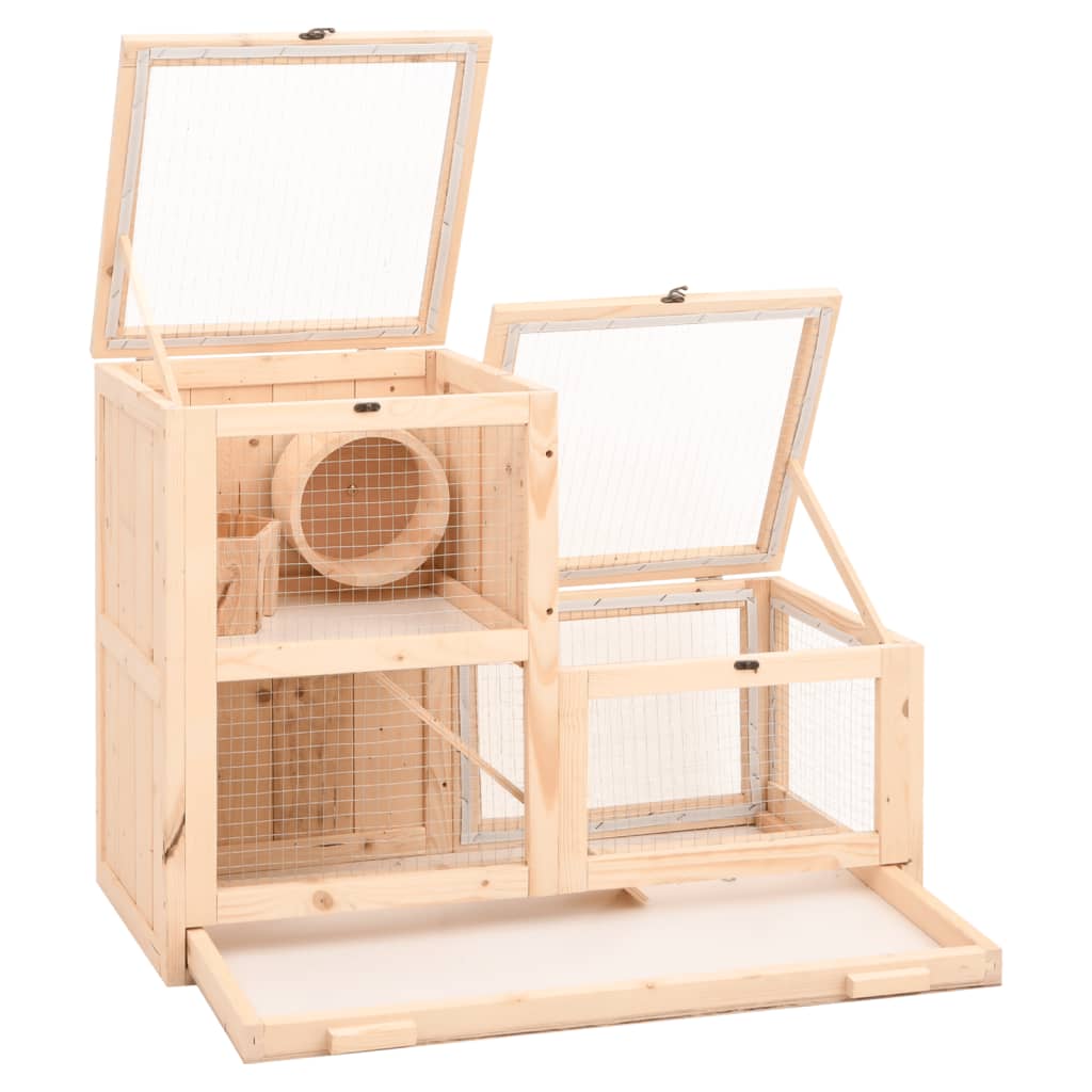 Vidaxl Hamsterkooi 81x40x60 cm Solid Pinewood