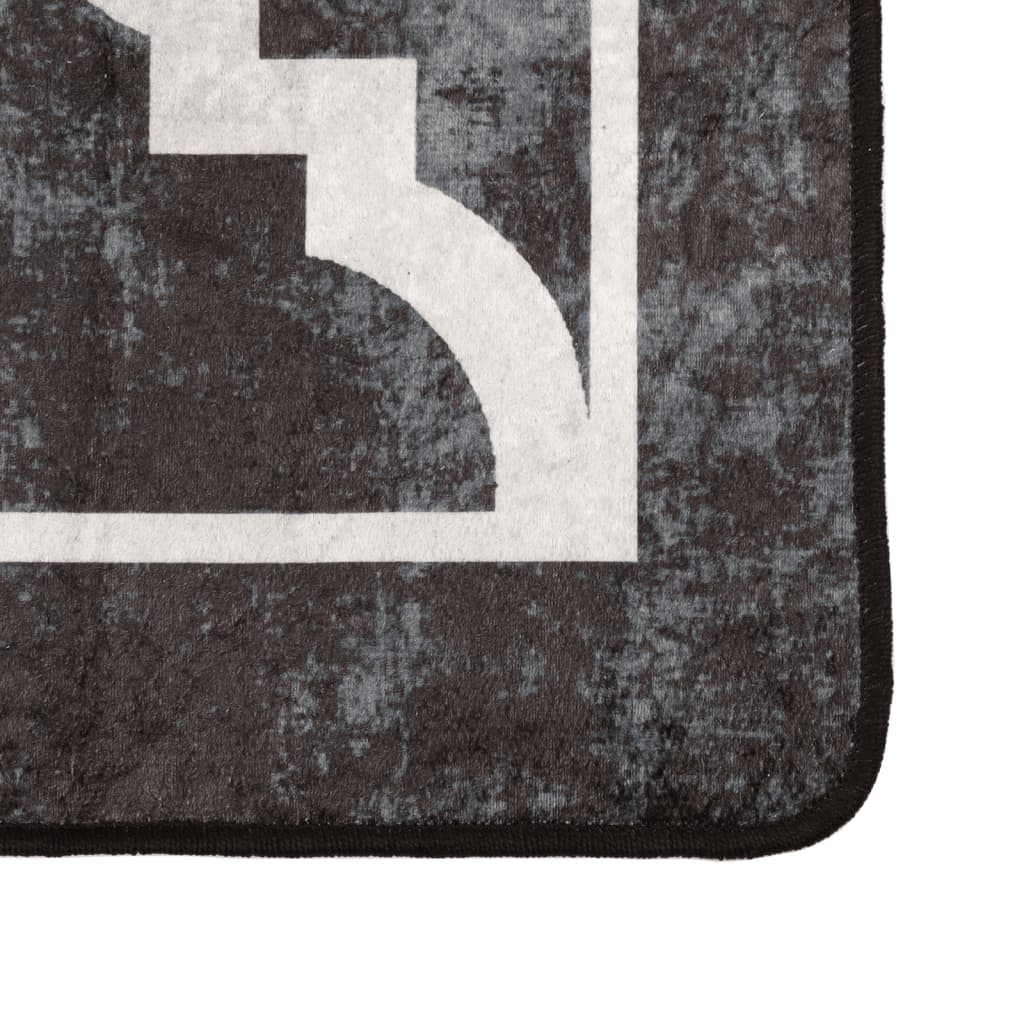 Vidaxl rug washable anti-slip 80x300 cm black and white