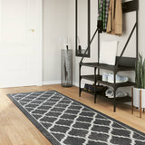 Vidaxl rug washable anti-slip 80x300 cm black and white