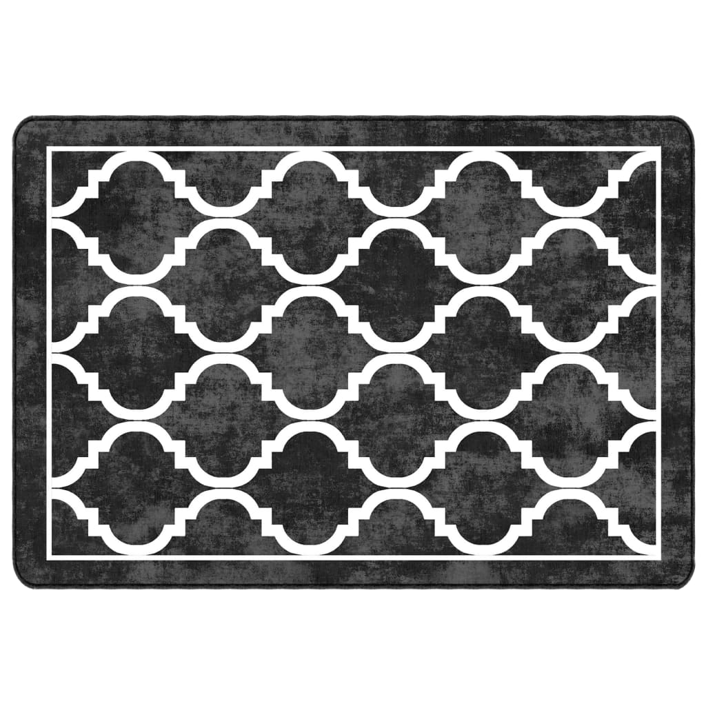 Vidaxl-mattan tvättbar antislip 160x230 cm svartvitt