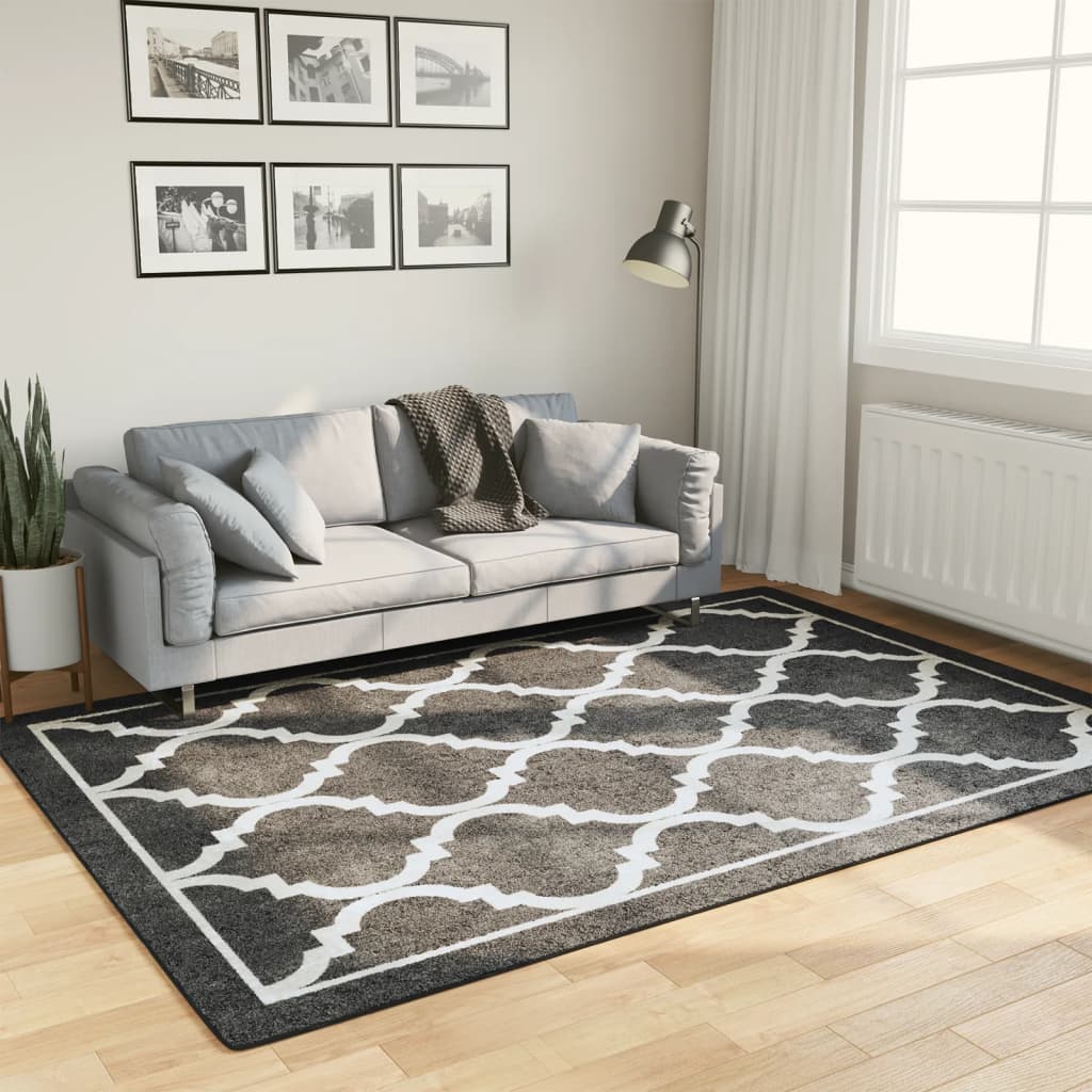 Vidaxl-mattan tvättbar antislip 160x230 cm svartvitt