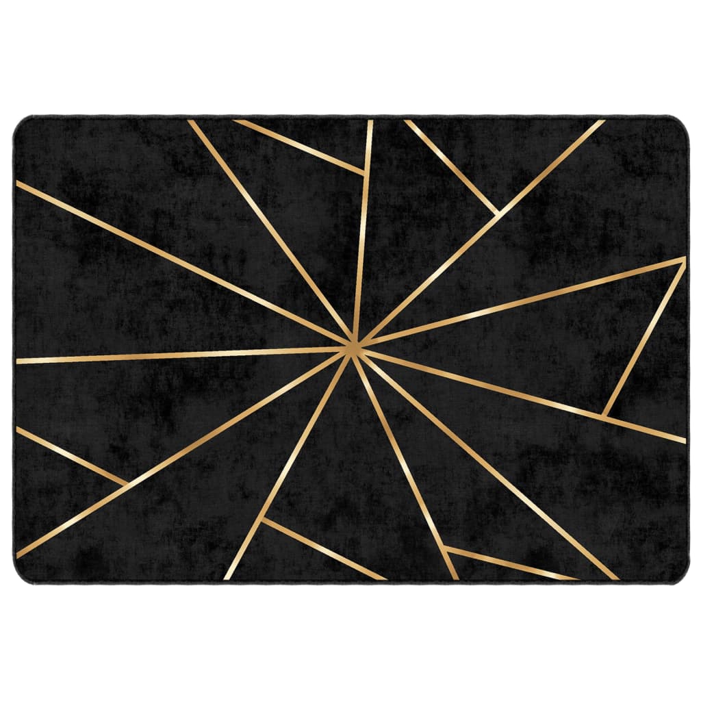 Vidaxl rug washable anti-slip 160x230 cm black and gold colored