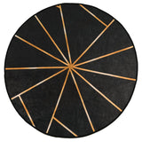 Vidaxl rug washable anti-slip Ø 120 cm black and gold colored
