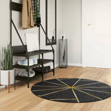Vidaxl rug washable anti-slip Ø 120 cm black and gold colored