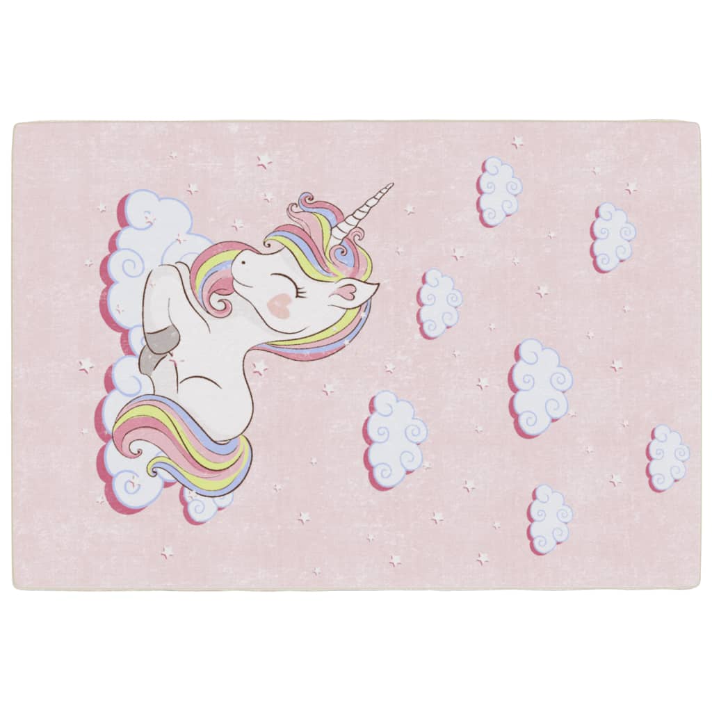 Vidaxl Children's floor rug unicorn washable anti -slip 160x230 cm green