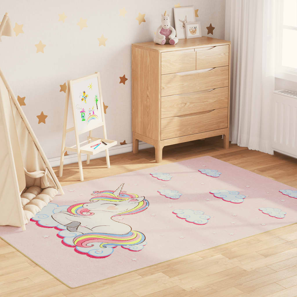 Vidaxl Children's floor rug unicorn washable anti -slip 160x230 cm green