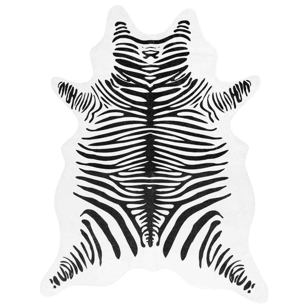 VidaXL rug Zebra pattern washable anti-slip 120x170 cm Black White