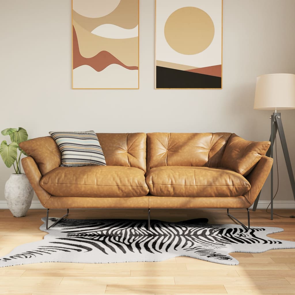 VidaXL rug Zebra pattern washable anti-slip 120x170 cm Black White