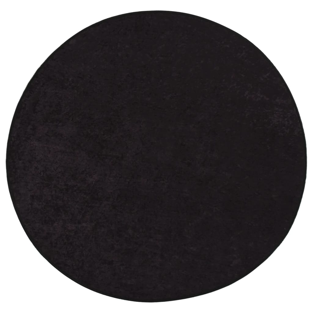 Vidaxl Rug Washable Anti-Slip Ø 200 cm Antracitt-farget