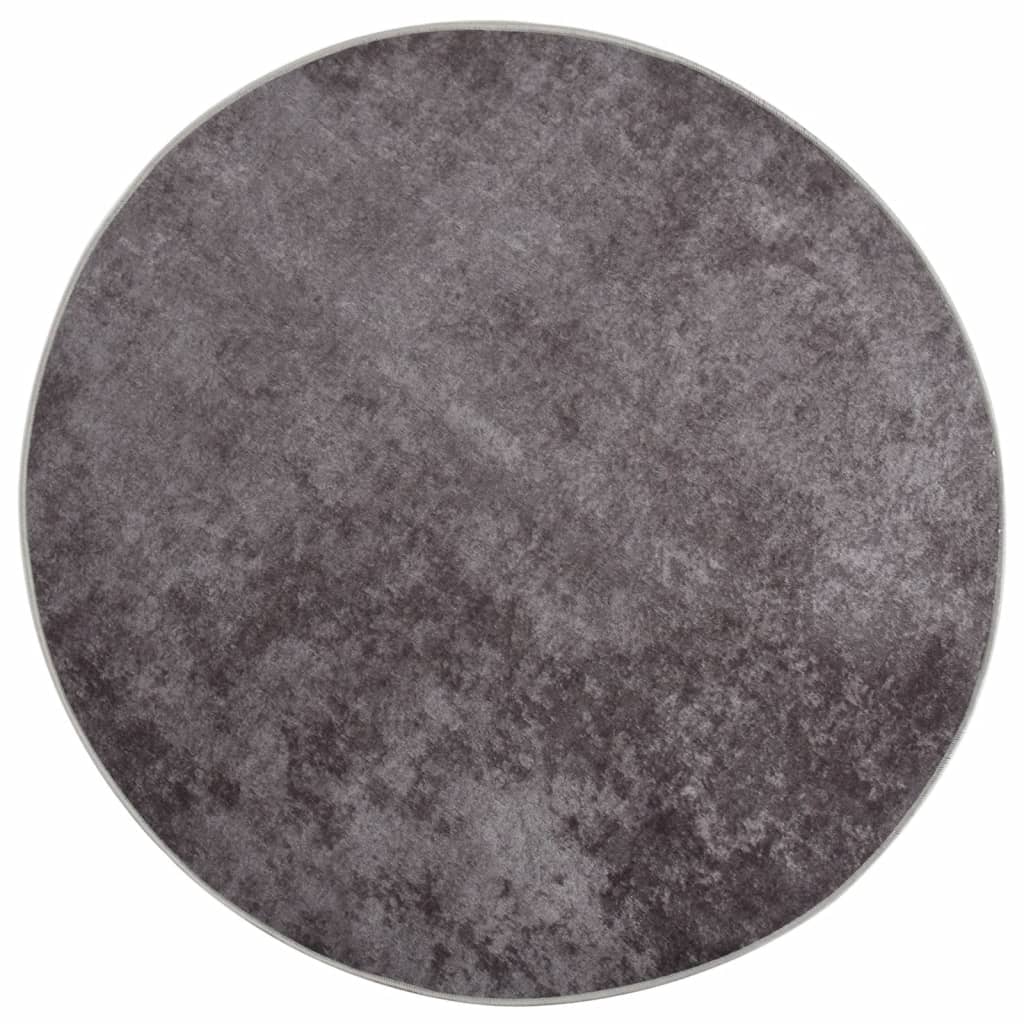 Vidaxl rug washable anti-slip Ø 200 cm Gray