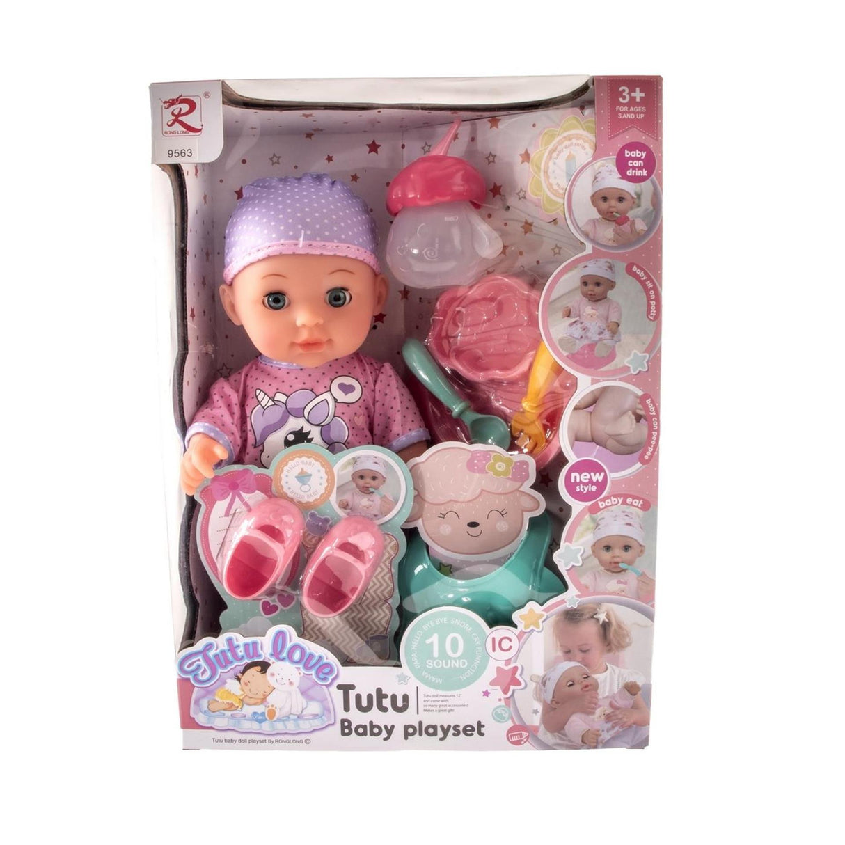 Jonotoys baby doll tutu love playset with 10 sounds