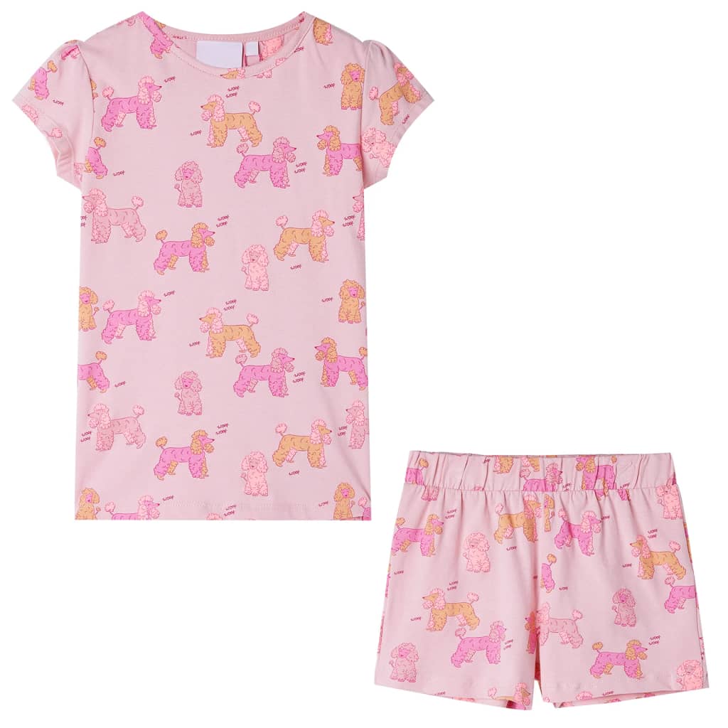Vidaxl Children's pajamas with short sleeves 104 light pink