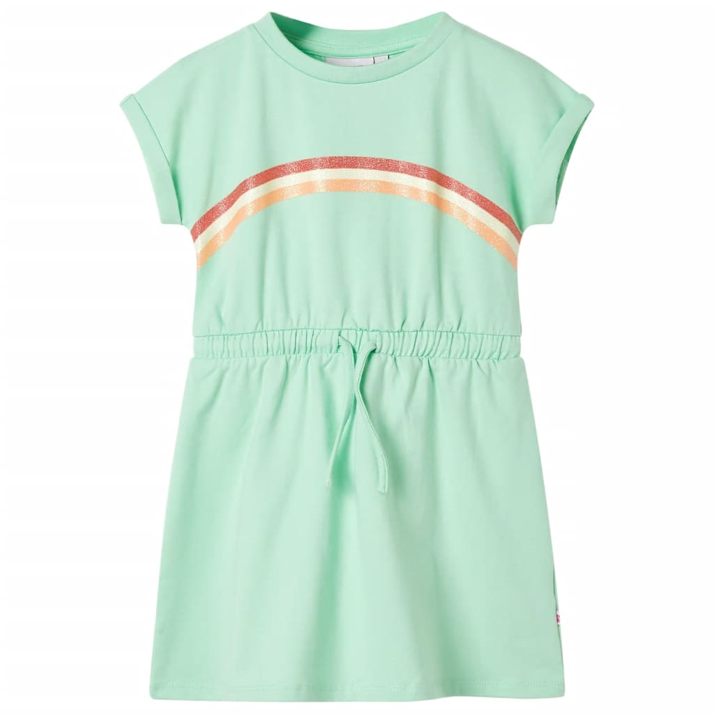 Vidaxl children's dress with drawstring 128 bright green