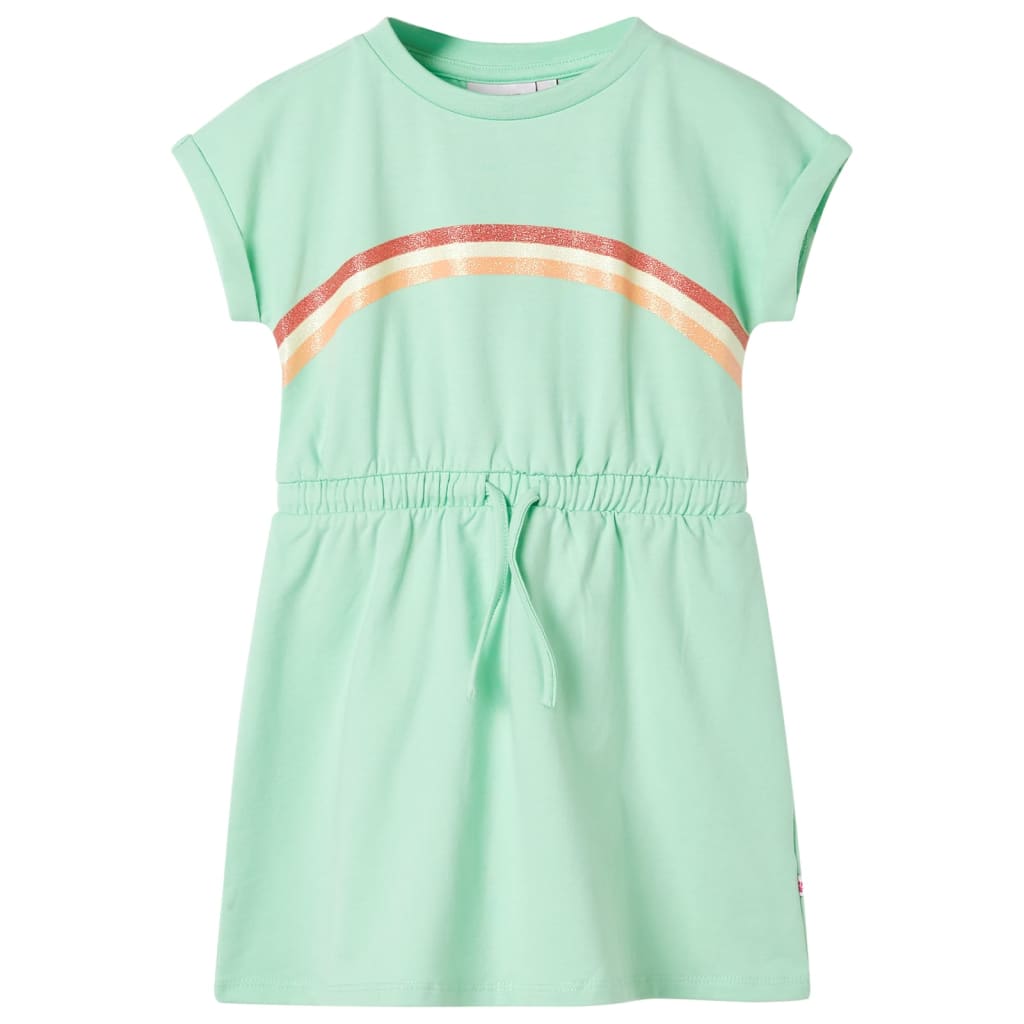 Vidaxl children's dress with drawstring 140 bright green