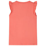 Vidaxl Children's Shirt med ruffles på ermene 128 korall -farget