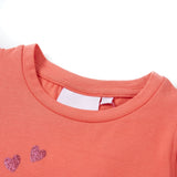 Vidaxl Children's Shirt med ruffles på ermene 128 korall -farget