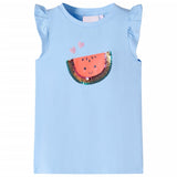 Vidaxl Children's shirt with ruffles on the sleeves 92 light blue