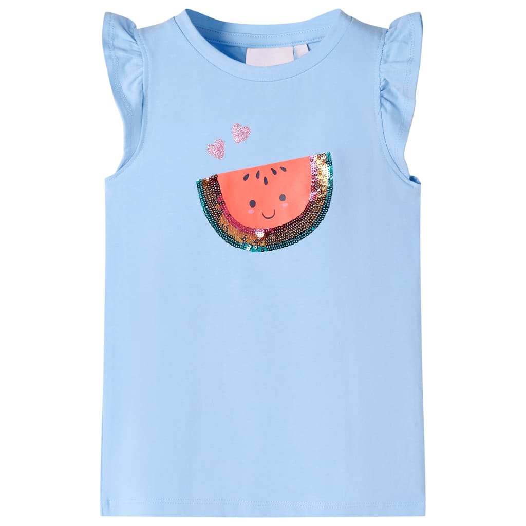 Vidaxl Children's shirt with ruffles on the sleeves 104 light blue