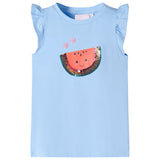 Vidaxl Children's shirt with ruffles on the sleeves 104 light blue