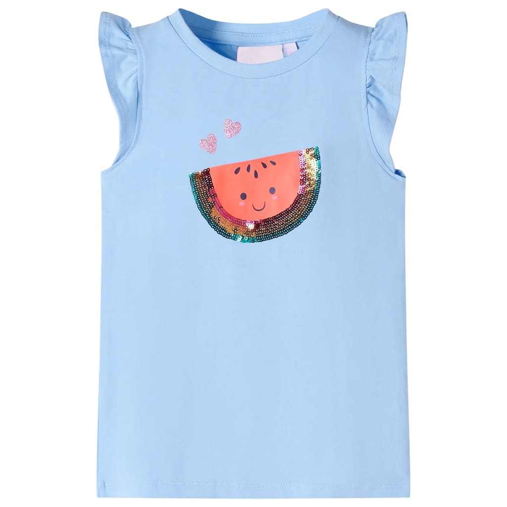 Vidaxl Children's shirt with ruffles on the sleeves 128 light blue