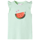 Vidaxl Children's shirt with ruffles on the sleeves 104 Soft green