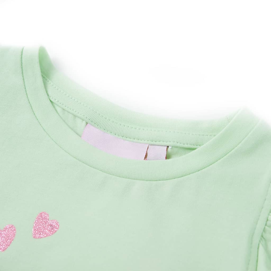Vidaxl Children's shirt with ruffles on the sleeves 104 Soft green