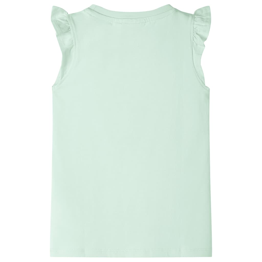 Vidaxl Children's shirt with ruffles on the sleeves 116 soft green