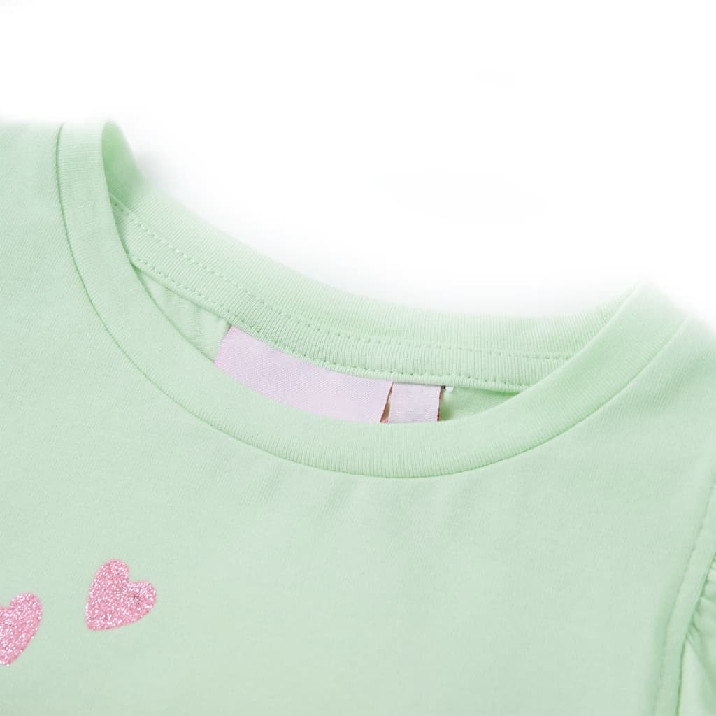 Vidaxl Children's shirt with ruffles on the sleeves 116 soft green