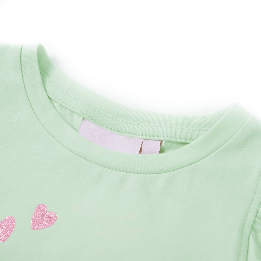 Vidaxl Children's shirt with ruffles on the sleeves 128 soft green