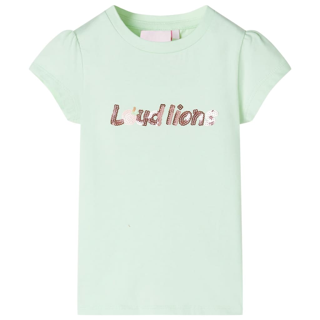 Vidaxl children's shirt with cap sleeves 104 soft green