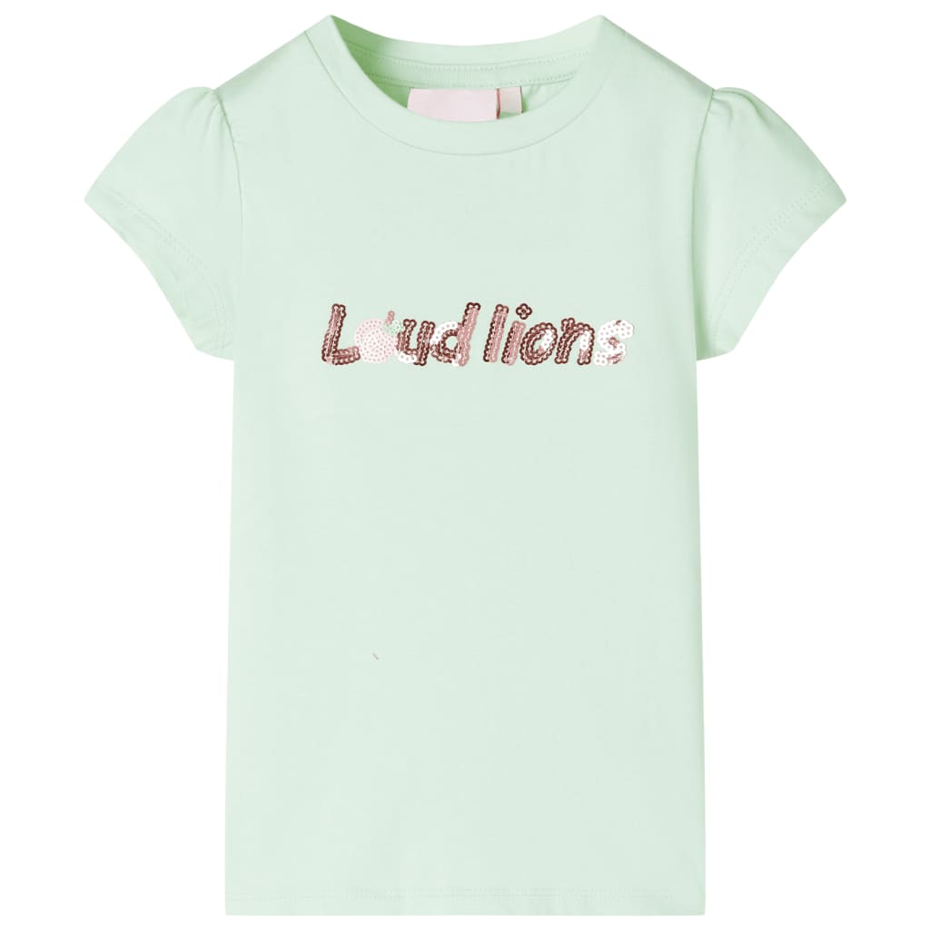 Vidaxl children's shirt with cap sleeves 128 soft green