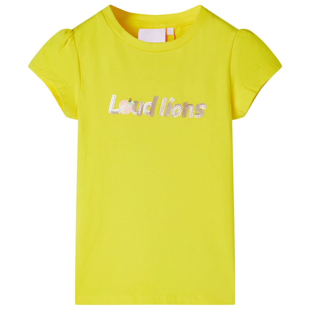Vidaxl children's shirt with cap sleeves 116 bright yellow