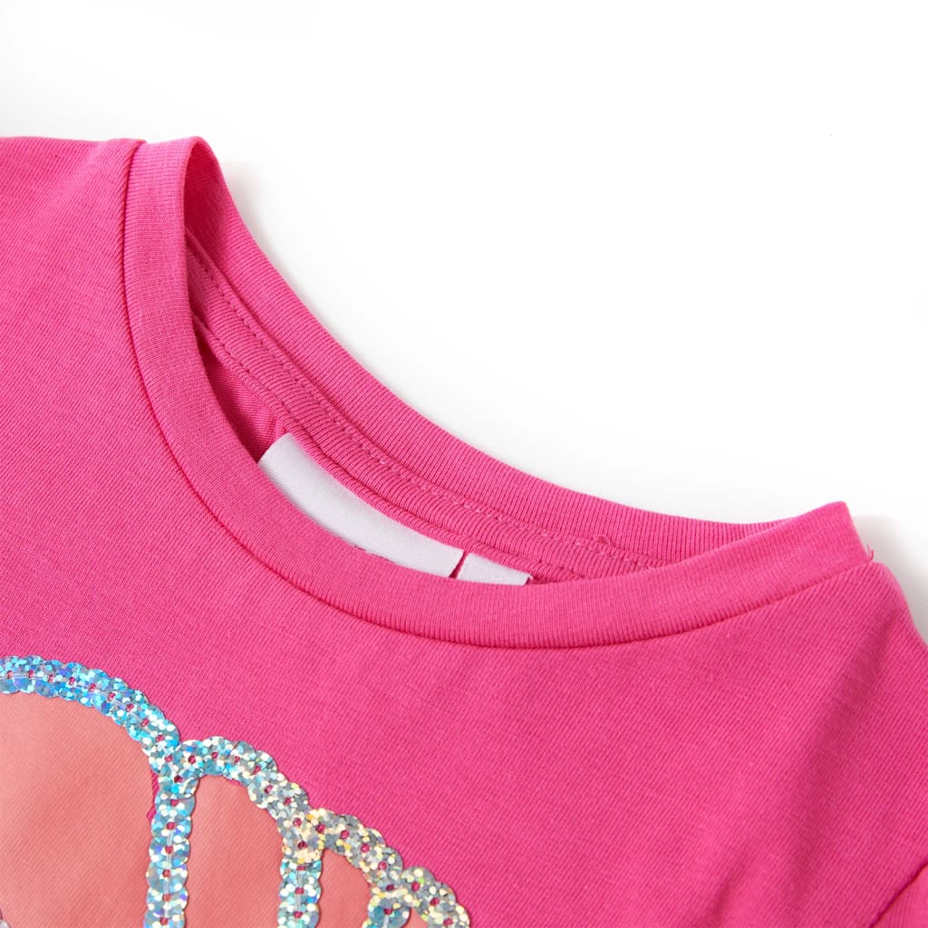 Vidaxl Kanner Shirt 104 donkel rosa
