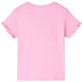 Vidaxl Kanner Shirt mat kuerzen Ärmelen 92 hell rosa