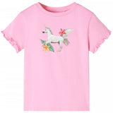 Vidaxl Kanner Shirt mat kuerzen Ärmelen 104 hell rosa