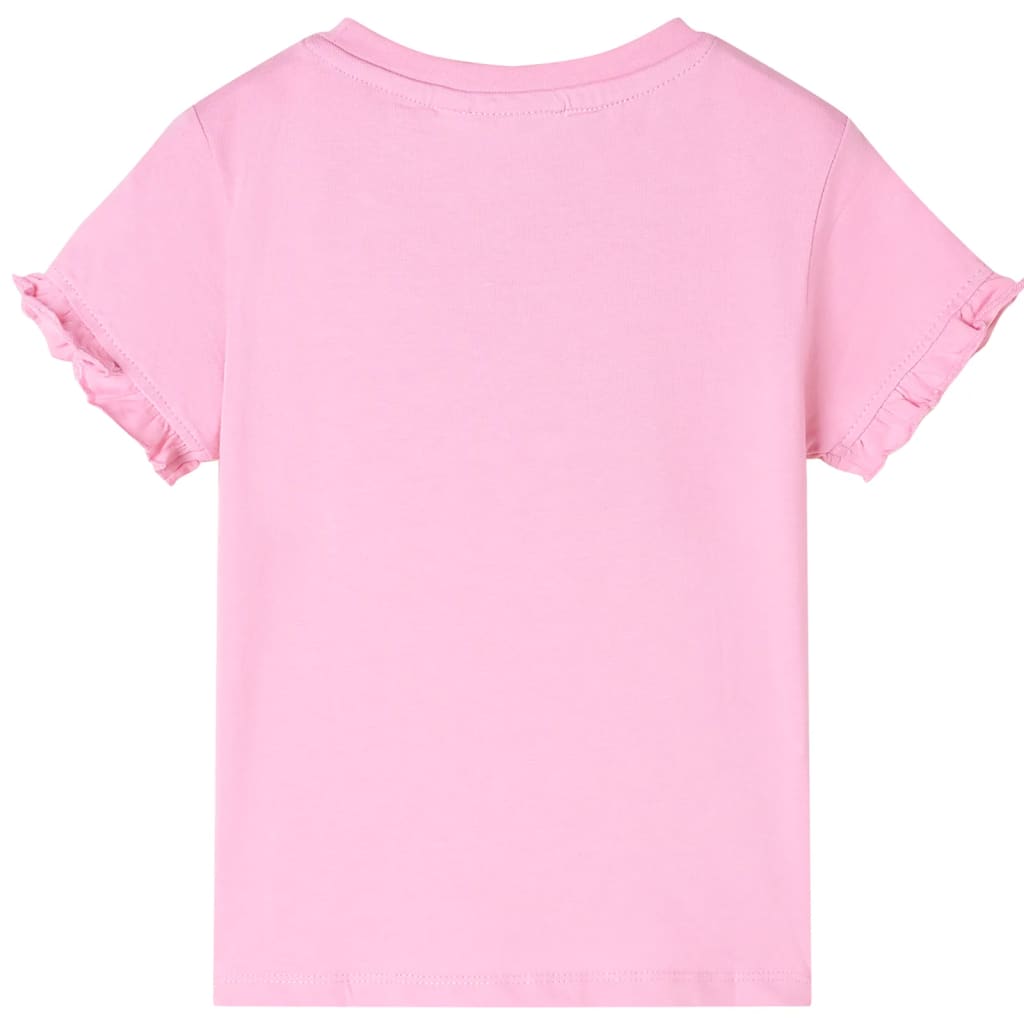 Vidaxl Kanner Shirt mat kuerzen Ärmelen 116 hell rosa