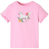 Vidaxl Kanner Shirt mat kuerzen Ärmelen 128 hell rosa