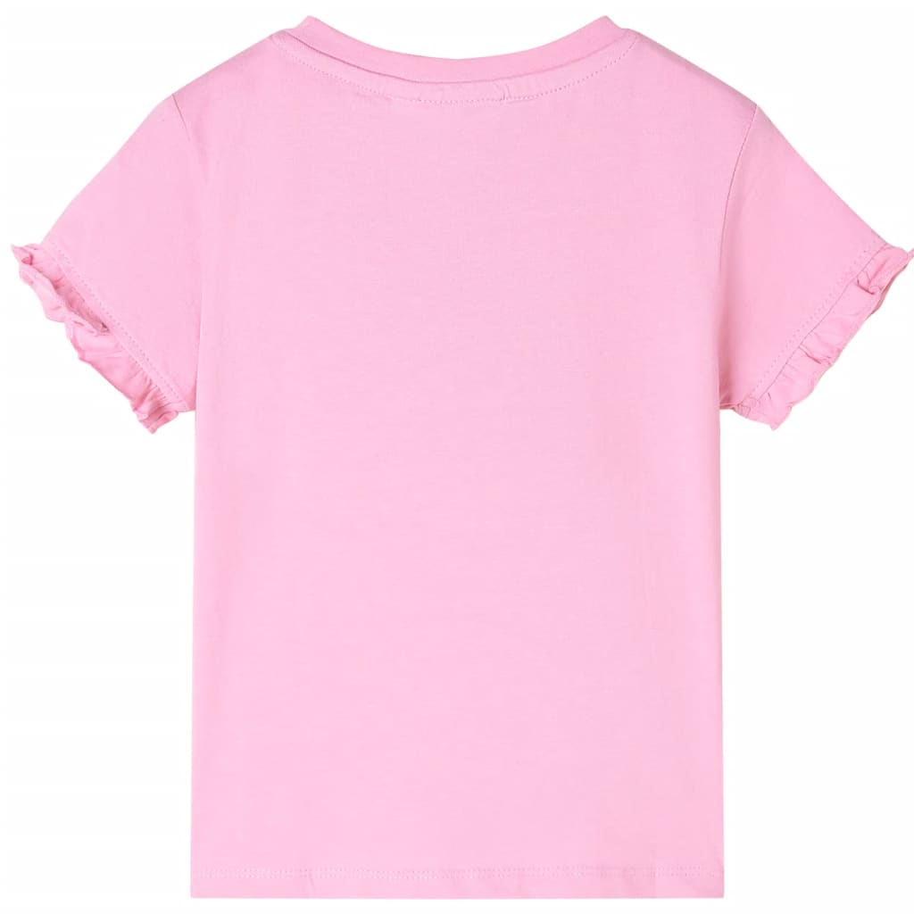 Vidaxl Kanner Shirt mat kuerzen Ärmelen 128 hell rosa