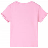 Vidaxl Kanner Shirt mat kuerzen Ärmelen 128 hell rosa