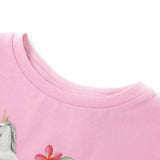 Vidaxl Kanner Shirt mat kuerzen Ärmelen 128 hell rosa