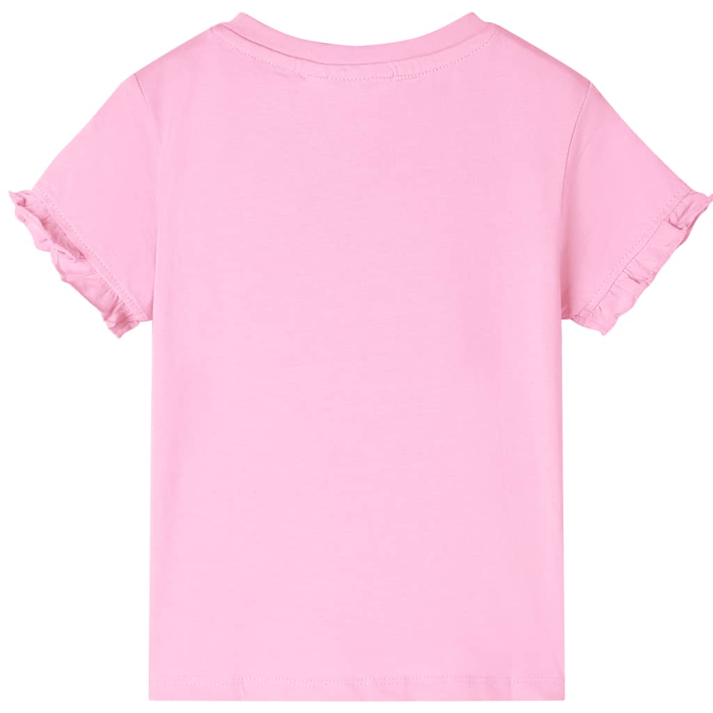 Vidaxl Kanner Shirt mat kuerzen Ärmelen 140 hell Pink