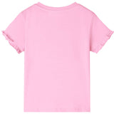 Vidaxl Kanner Shirt mat kuerzen Ärmelen 140 hell Pink