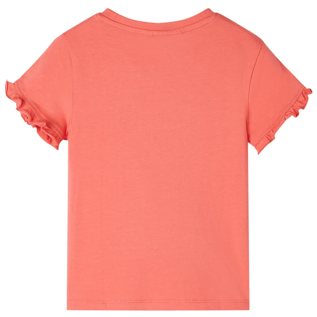 Vidaxl Kanner Shirt mat kuerzen Ärmelen 104 Koraller
