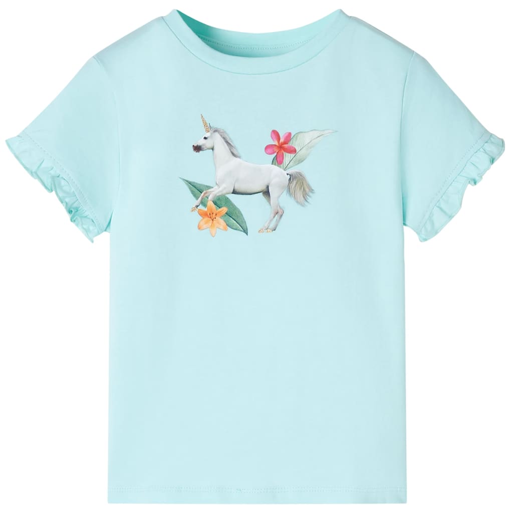 Vidaxl children's shirt with short sleeves 140 light sea blue