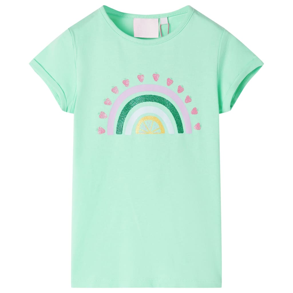 Vidaxl børneshirt 140 lysegrøn