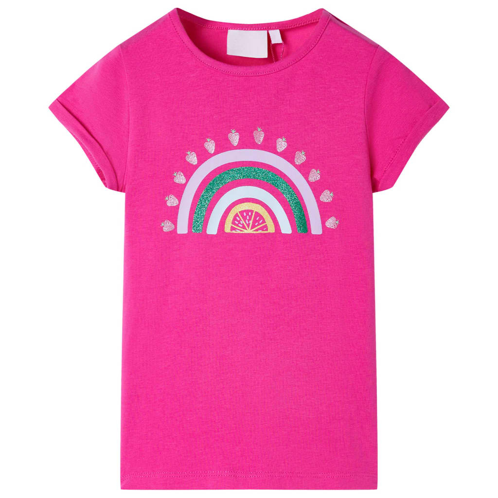 Vidaxl børneshirt 116 mørk pink