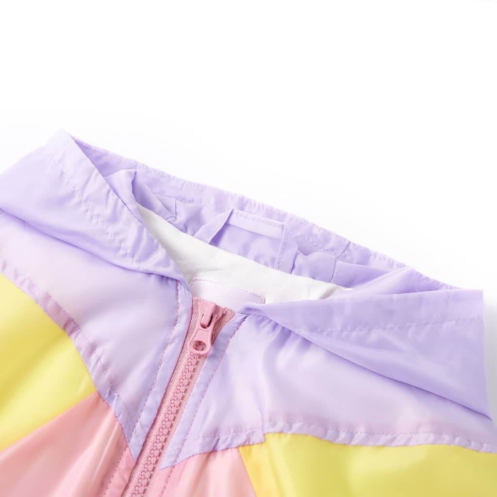 Vidaxl Children's jacket with hood and zipper 116 multi -colored